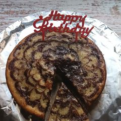 A picture of Eggless Marble Cake. (Cake In Pressure Cooker).