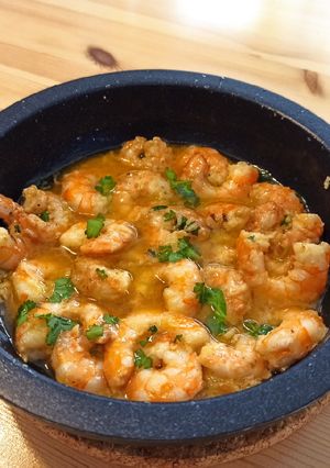 Una foto de Langostinos al Grana Padano