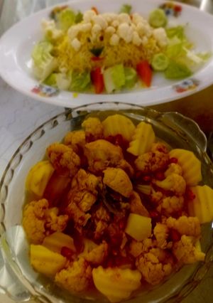عکسی از دستور خورشت گل کلم با مرغ