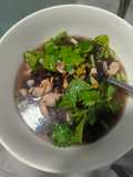 Riceberry Rice Porridge with Chicken Thigh