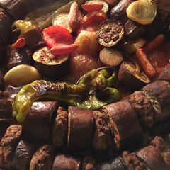 A picture of Baked Eggplant Kabab .