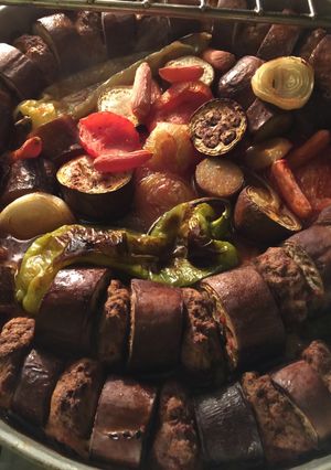 A picture of Baked Eggplant Kabab .