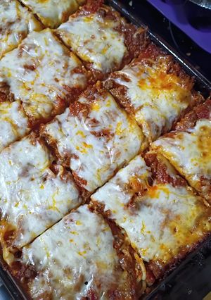 A picture of Protein Packed Baked Spaghetti.