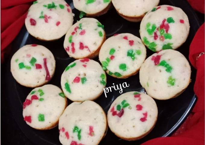 Recipe of Perfect Eggless Tutti Fruiti Cup Cake