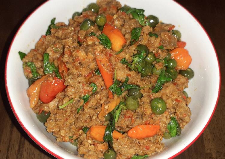 Tumis Oncom Kemangi Leunca Pedas