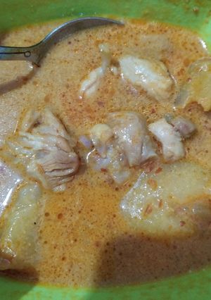 Foto resep Sayur Kuah Opor Kare / kari Ayam + Sambal terasi pedas (Belacan)