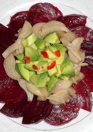 A picture of Beet and Avocado Salad.