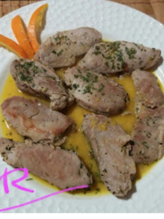 Una foto de Solomillo en salsa de naranja