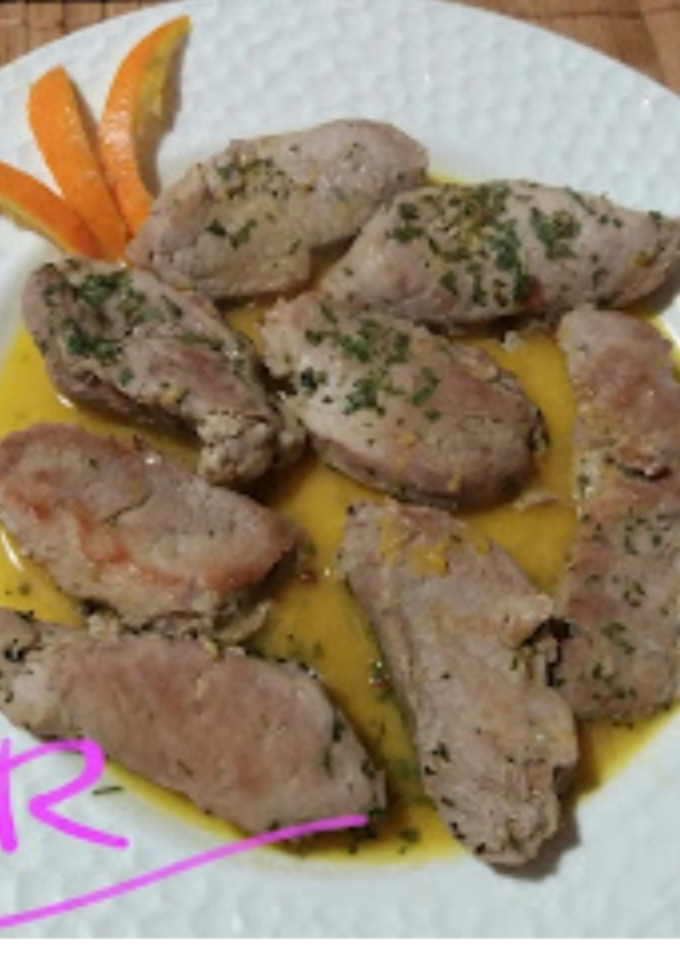 Una foto de Solomillo en salsa de naranja