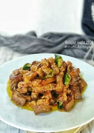 Foto resep Oseng Tempe Cecek. (Cecek = kulit sapi)