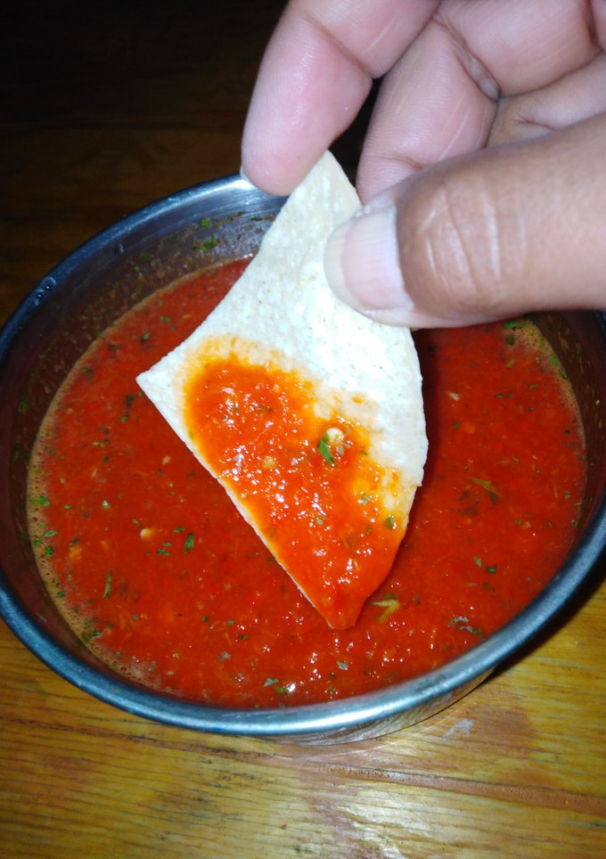 Una foto de Salsa roja