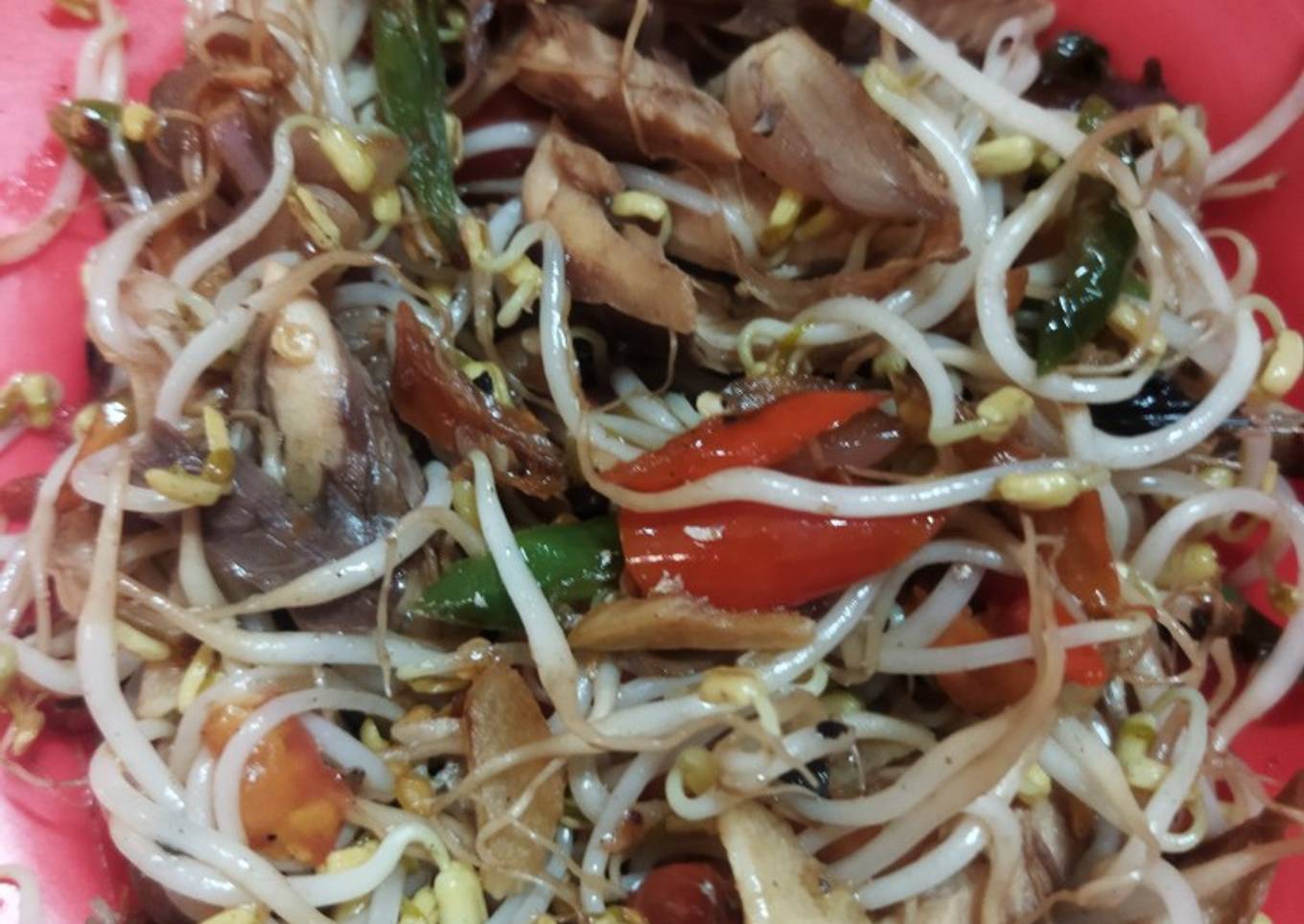 Tumis ikan cue/pindang/tongkol toge