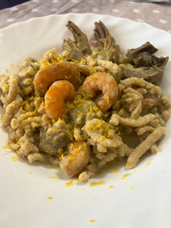 Foto di PASSATELLI MAZZANCOLLE, CREMA DI CARCIOFI E LIMONE RAPE’🍋
