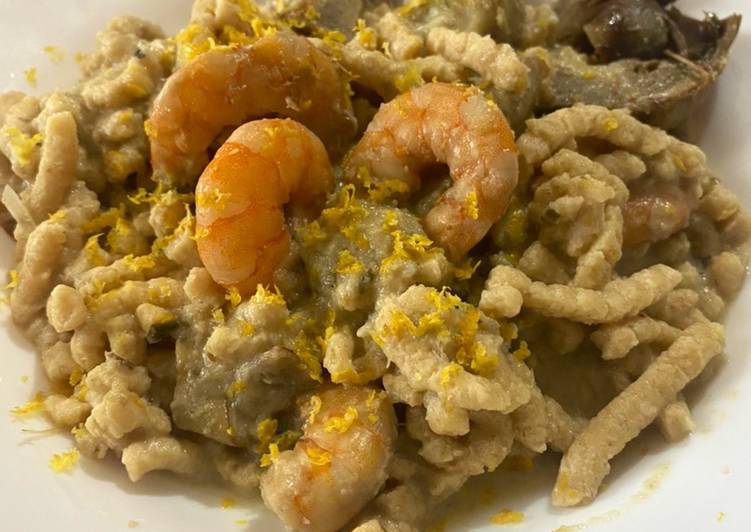 PASSATELLI MAZZANCOLLE, CREMA DI CARCIOFI E LIMONE RAPE’🍋