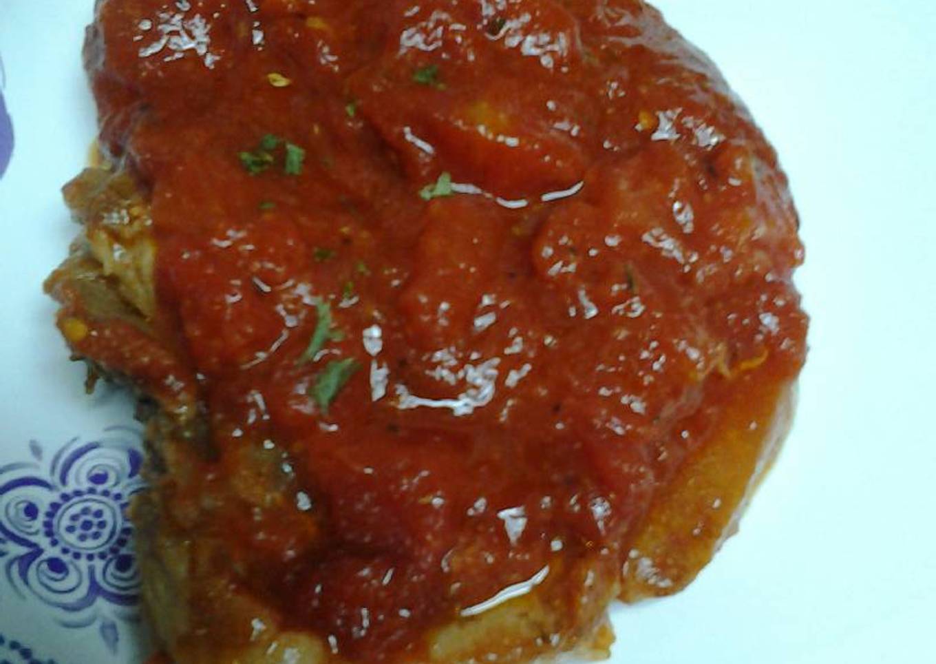 Recipe of Perfect Stewed pork chops in a marinara sauce
