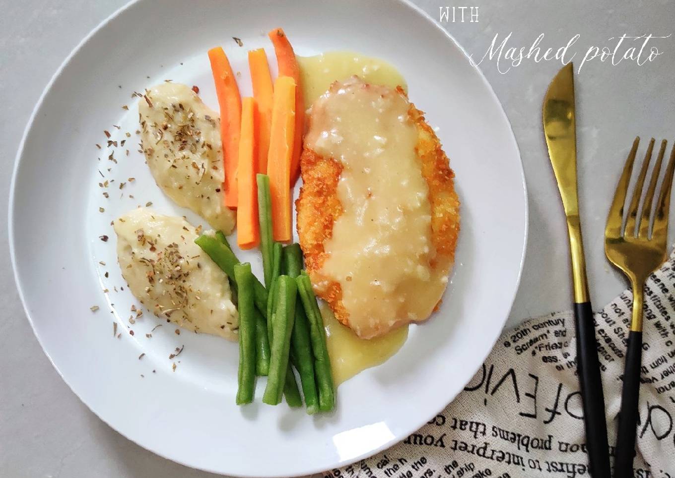 Steak Tahu with Mashed Potato