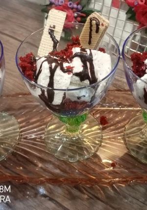 A picture of Red valvet cake ice cream 😋😋😋.