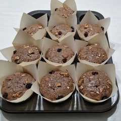 Una foto de Muffins de chocolate con chips