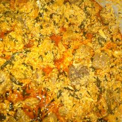 A picture of Egusi soup (melon).