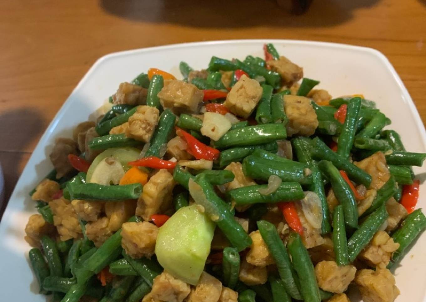Tumis Kacang panjang Orek tempe