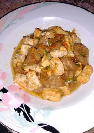 Foto resep Oseng bakso, tahu pedas