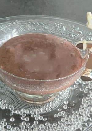 Une photo de Mousse au chocolat noir,orange et Grand Marnier