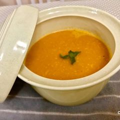 A picture of Sweet potato and carrot soup.