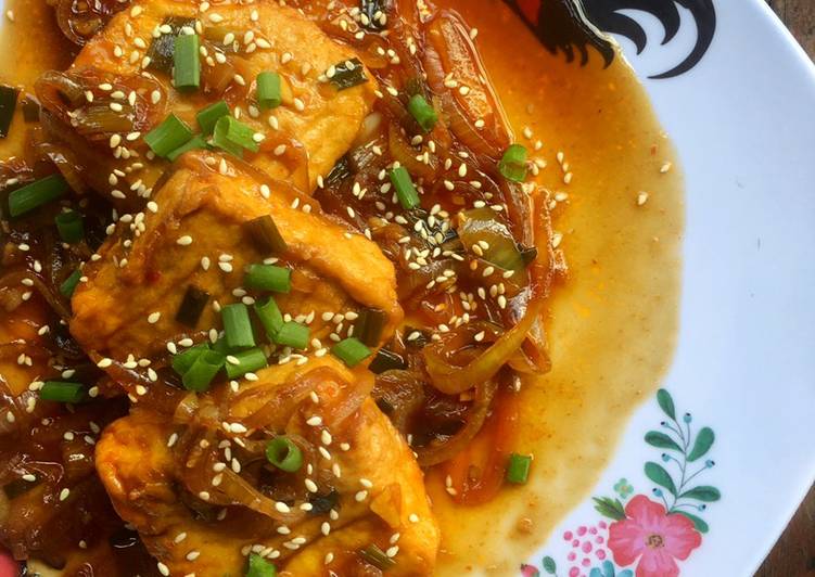 Langkah Mudah untuk Menyiapkan Dubu Jorim (두부조림) / Spicy Braised Tofu Anti Gagal