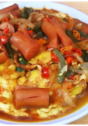 Foto resep Telur Sosis Masak Kecap