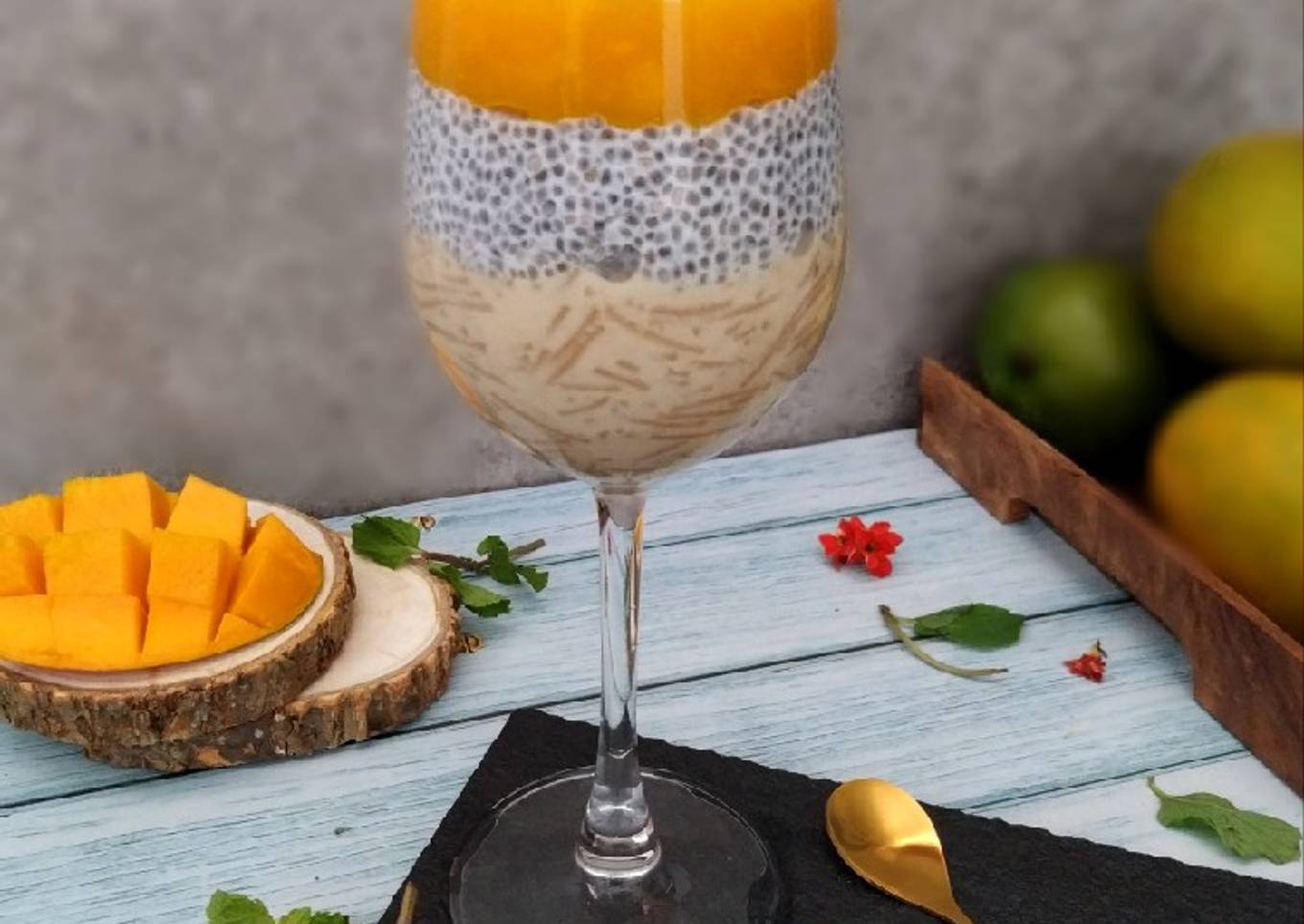 Mango Coconut Chia Pudding with Vermicelli kheer