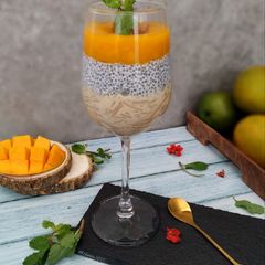 A picture of Mango Coconut Chia Pudding with Vermicelli kheer.