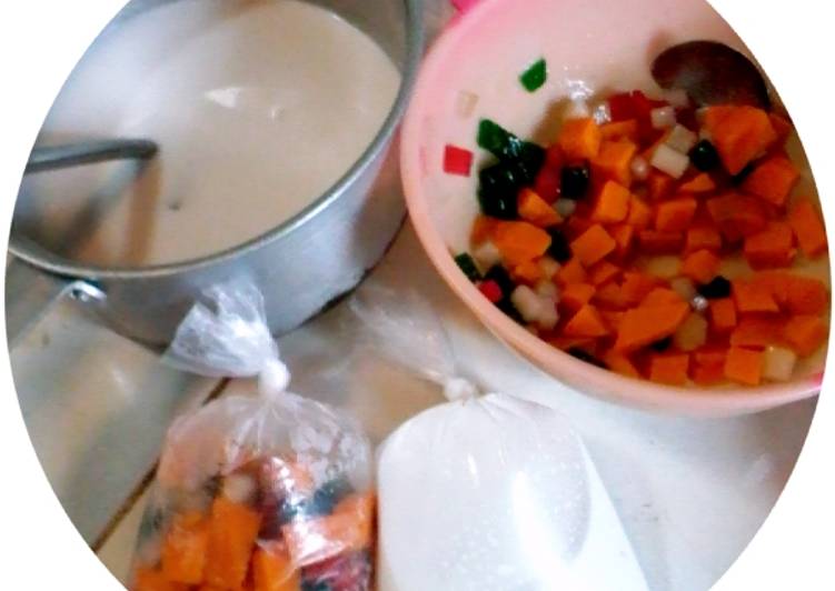 Bahan-bahan Pacar cina mix ubi merah Sederhana dan Mudah Dibuat