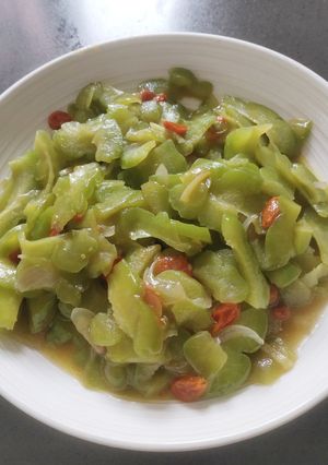 A picture of Stir Fried Bitter Melon.