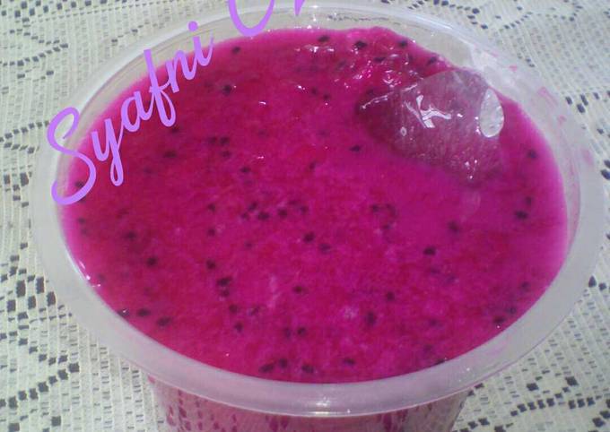 Resep: Es Sari Buah Naga Irit Anti Gagal