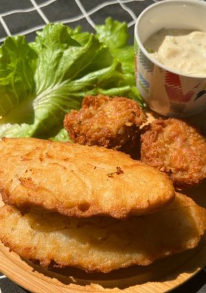 【AJ歐美食鋪】🦀酥炸新海鮮佐塔塔醬🦀| 奶素 炸物 的食譜成品照片