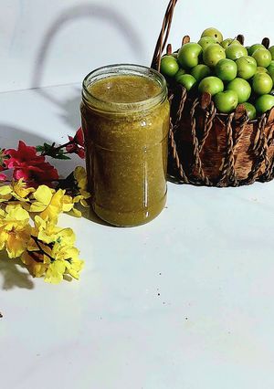 عکسی از دستور کنسرو سس الوچه یا گوجه سبز