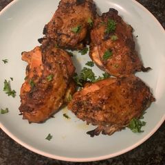 A picture of Crispy baked Chicken thighs.