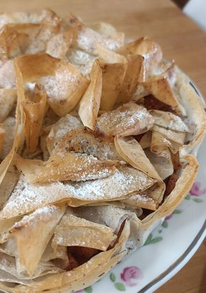 Une photo de 🍎 Tarte aux pommes croustillante (garnitures antigaspi)