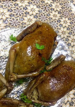 صورة لوصفة حمام محشي (زغاليل)