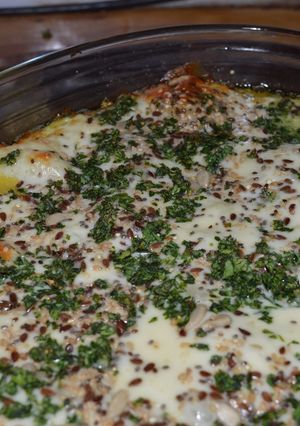 Una foto de Gratina de choclo y coliflor