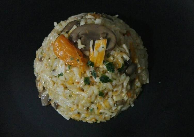 Risotto funghi,zucca e surimi