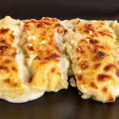 Una foto de Canelones de pollo y champiñones al curry