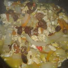 A picture of Orak orak Telur Sawi Putih Wortel.