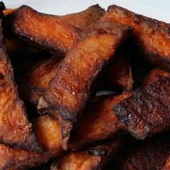 A picture of Vickys Chunky Sweet Potato Chips / Fries, GF DF EF SF NF.