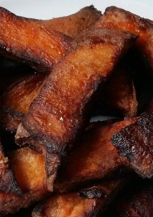 A picture of Vickys Chunky Sweet Potato Chips / Fries, GF DF EF SF NF.