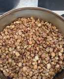 Roasted lentils and green split peas