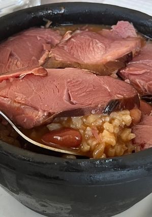 Foto de Arroz de feijão com pernil fumado