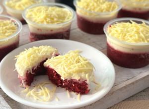 Gambar Kek Red Velvet Cheese Leleh