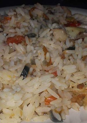 Una foto de Pez Ángel Con Arroz Con Camarones