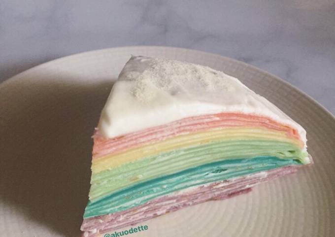 Rainbow Mille Crepes Cake